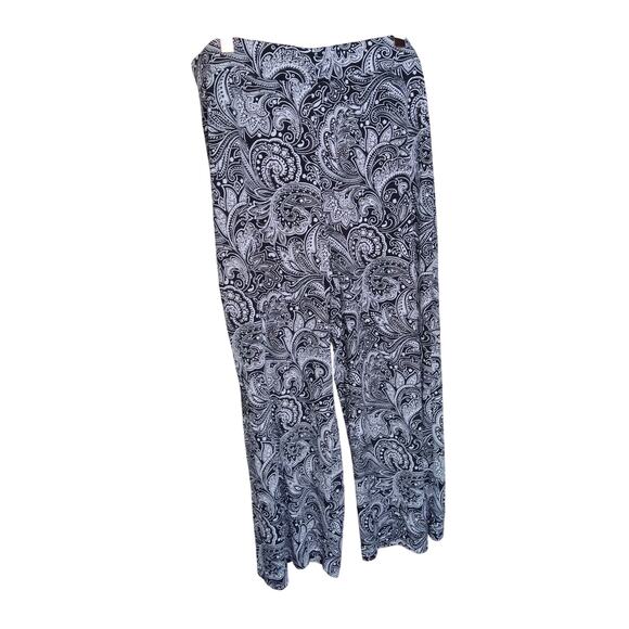 MICHAEL Michael Kors Pants - MICHAEL Michael Kors Pull on Pants Paisley Capri Stretchy Black White Large